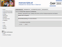 Tablet Screenshot of manuscripta.at